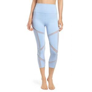 ALO Yoga Women's Light Blue Mesh Panel Leggings
